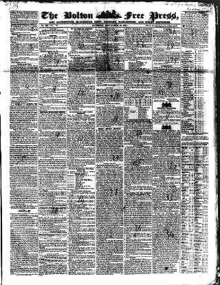 cover page of Bolton Free Press published on September 18, 1841