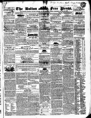 cover page of Bolton Free Press published on July 6, 1844