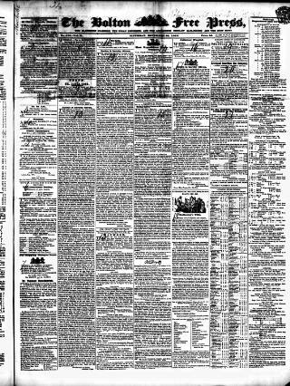 cover page of Bolton Free Press published on November 30, 1844