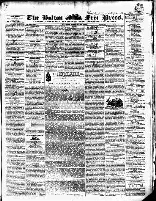 cover page of Bolton Free Press published on November 15, 1845