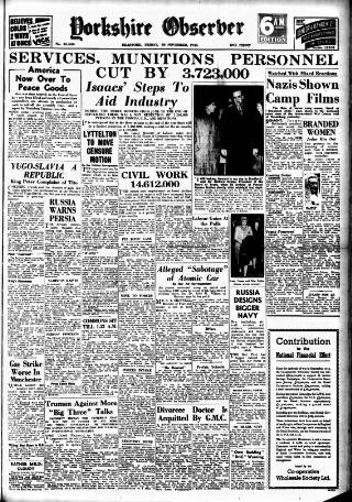 cover page of Bradford Observer published on November 30, 1945
