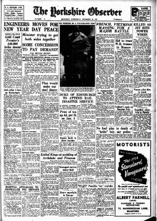 cover page of Bradford Observer published on December 30, 1953