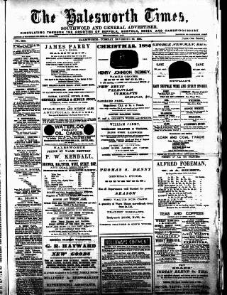 cover page of Halesworth Times published on November 30, 1886