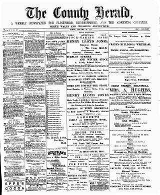 cover page of Flintshire County Herald published on February 28, 1896