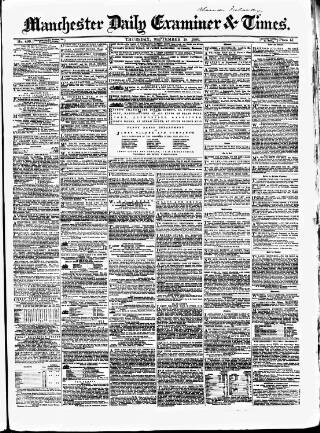 cover page of Manchester Daily Examiner & Times published on September 18, 1856