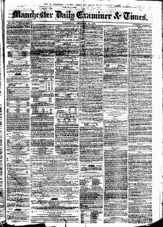 cover page of Manchester Daily Examiner & Times published on December 30, 1857
