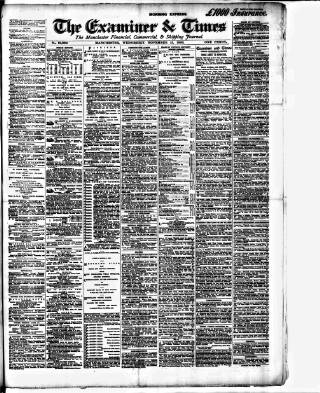 cover page of Manchester Daily Examiner & Times published on November 15, 1893