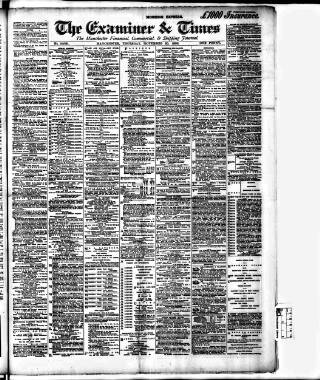 cover page of Manchester Daily Examiner & Times published on November 30, 1893