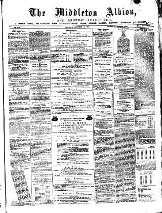cover page of Middleton Albion published on September 18, 1869