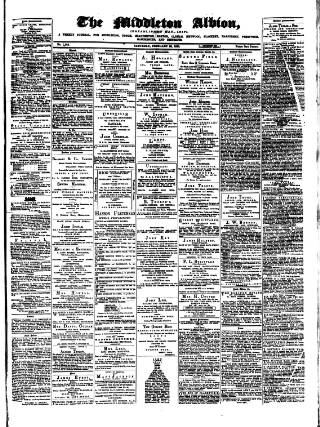 cover page of Middleton Albion published on February 28, 1880