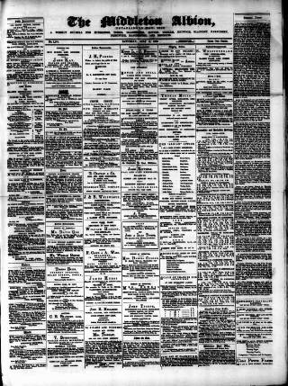 cover page of Middleton Albion published on July 6, 1889