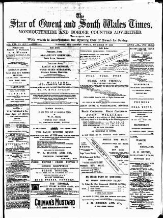 cover page of Star of Gwent published on November 30, 1883