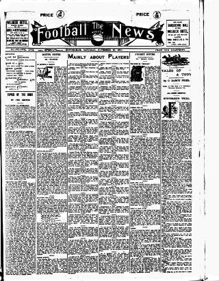 cover page of Football News (Nottingham) published on November 30, 1907