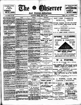 cover page of Nuneaton Observer published on July 6, 1906