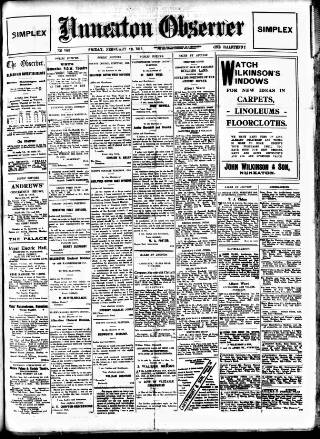 cover page of Nuneaton Observer published on February 28, 1913