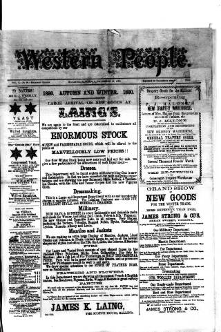 cover page of Western People published on November 15, 1890