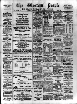 cover page of Western People published on November 30, 1895