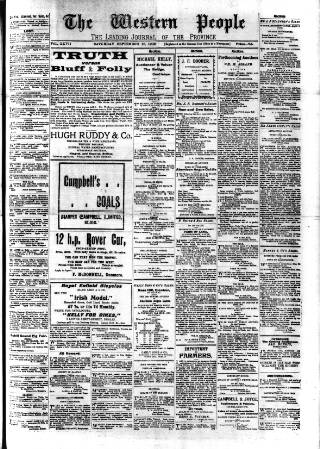 cover page of Western People published on September 18, 1909