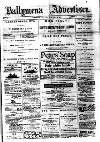 cover page of Ballymena Advertiser published on February 28, 1891