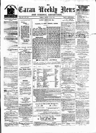cover page of Cavan Weekly News and General Advertiser published on February 28, 1879