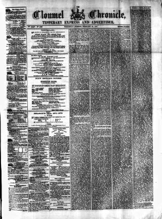 cover page of Clonmel Chronicle published on February 28, 1872