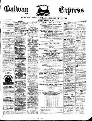cover page of Galway Express published on February 28, 1874