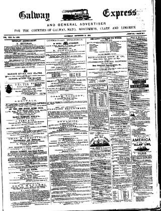 cover page of Galway Express published on November 15, 1884