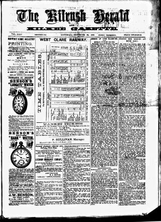 cover page of Kilrush Herald and Kilkee Gazette published on November 30, 1895