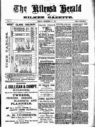 cover page of Kilrush Herald and Kilkee Gazette published on September 18, 1903