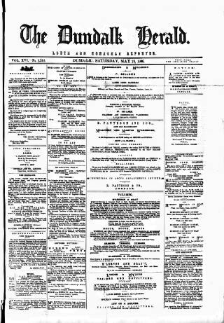 cover page of Dundalk Herald published on May 29, 1886