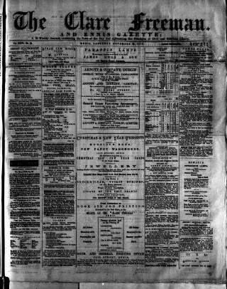 cover page of Clare Freeman and Ennis Gazette published on November 30, 1878