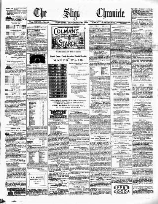cover page of Sligo Chronicle published on November 30, 1889