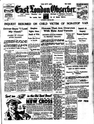 cover page of East London Observer published on May 29, 1937