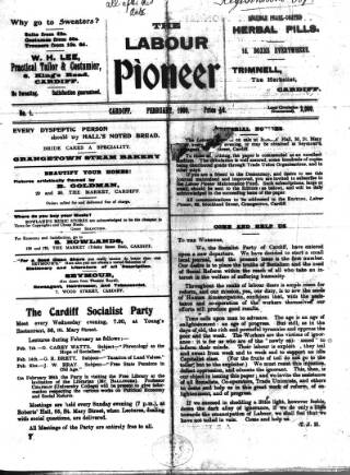 cover page of Labour Pioneer (Cardiff) published on February 1, 1900