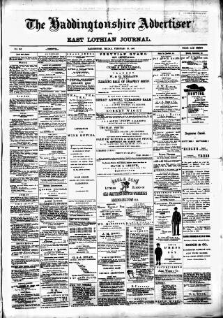 cover page of Haddingtonshire Advertiser and East-Lothian Journal published on February 25, 1887