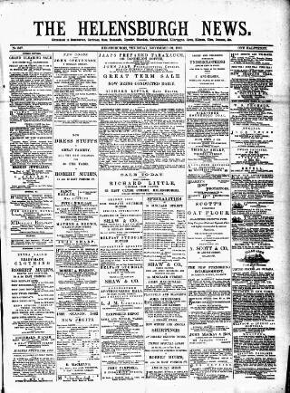 cover page of Helensburgh News published on November 30, 1882