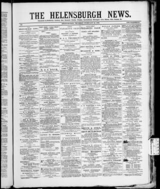 cover page of Helensburgh News published on February 28, 1889