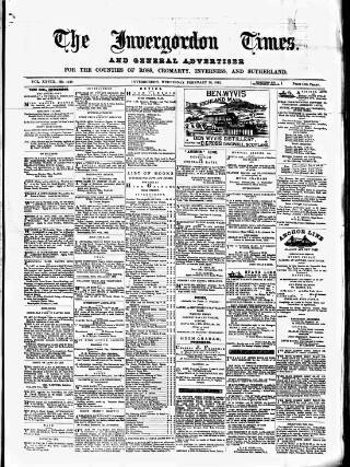 cover page of Invergordon Times and General Advertiser published on February 28, 1883