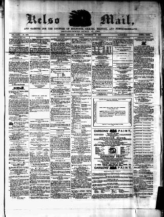 cover page of Kelso Mail published on September 18, 1869