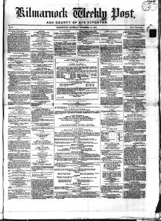 cover page of Kilmarnock Weekly Post and County of Ayr Reporter published on November 15, 1856