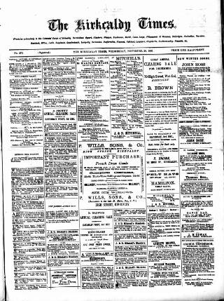cover page of Kirkcaldy Times published on November 30, 1881