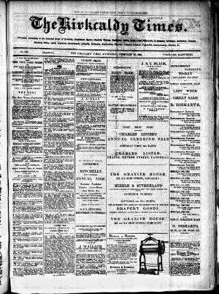 cover page of Kirkcaldy Times published on February 28, 1883