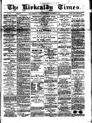 cover page of Kirkcaldy Times published on December 30, 1891