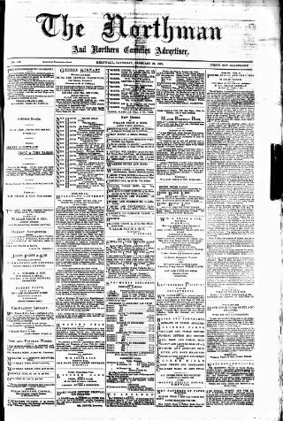 cover page of Northman and Northern Counties Advertiser published on February 28, 1885