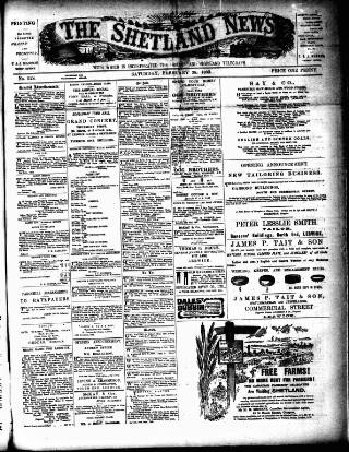 cover page of Shetland News published on February 28, 1903