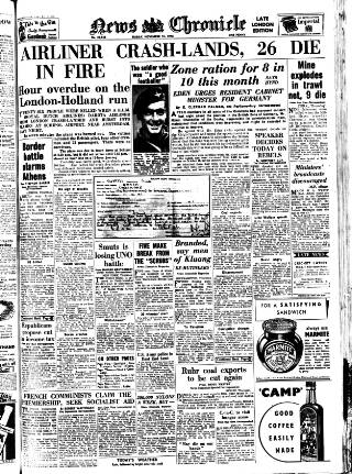 cover page of Daily News (London) published on November 15, 1946