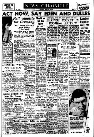 cover page of Daily News (London) published on September 18, 1954