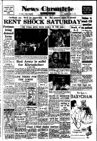 cover page of Daily News (London) published on July 6, 1957