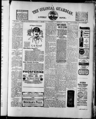 cover page of Colonial Guardian (Belize) published on September 18, 1909