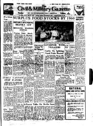 cover page of Civil & Military Gazette (Lahore) published on November 30, 1958